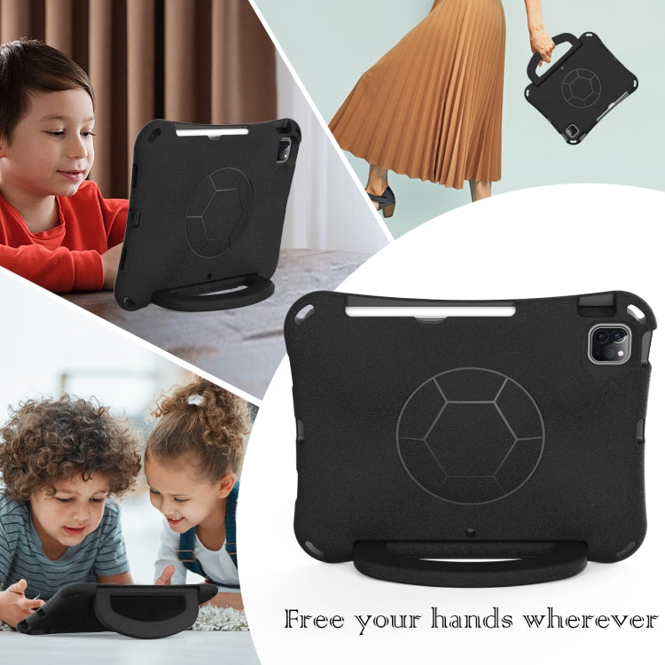 For iPad Pro 11 2024 Handle Football Shaped EVA Shockproof Tablet Case(Black)