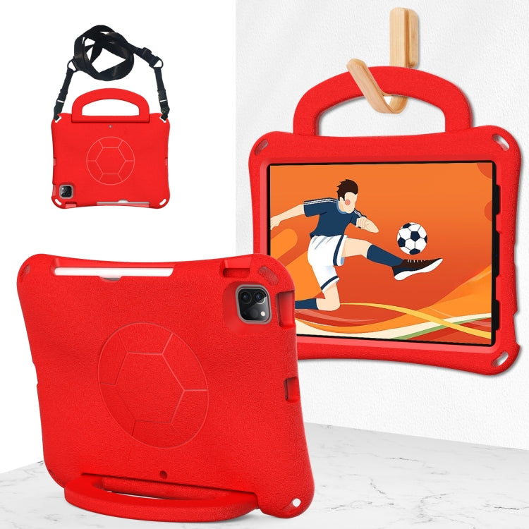 For iPad Pro 11 2024 Handle Football Shaped EVA Shockproof Tablet Case(Red) - iPad Pro 11 2024 Cases by PMC TechLife | Online Shopping South Africa | PMC TechLife | Buy Now Pay Later Mobicred