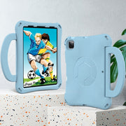 For iPad Pro 11 2024 Handle Football Shaped EVA Shockproof Tablet Case(Light Blue)
