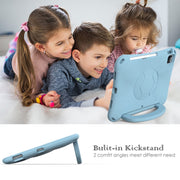 For iPad Pro 11 2024 Handle Football Shaped EVA Shockproof Tablet Case(Light Blue)