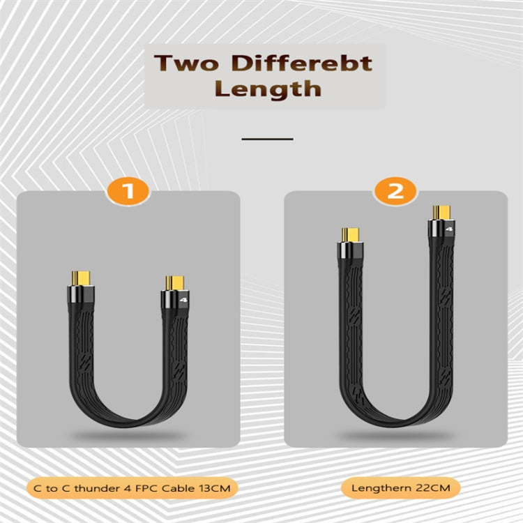 22cm Thunderbolt 4 USB-C / Type-C Male to Male PD 100W Charge FPC Data Cable - USB-C & Type-C Cable by PMC TechLife | Online Shopping South Africa | PMC TechLife | Buy Now Pay Later Mobicred