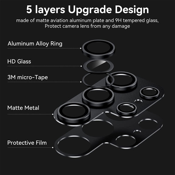 For Samsung Galaxy S24 Ultra 5G ENKAY Hat-Prince AR Aluminium Alloy Tempered Glass Camera Lens Film(Yellow)