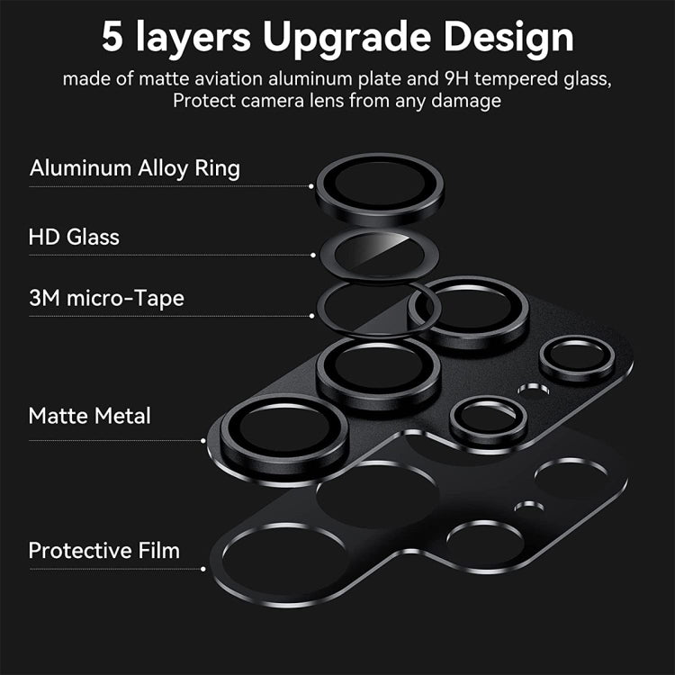 For Samsung Galaxy S24 Ultra 5G ENKAY Hat-Prince AR Aluminium Alloy Tempered Glass Camera Lens Film(Yellow)