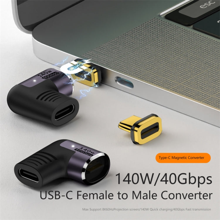 140W 5A USB 4.0 USB-C / Type-C to Type-C 40Gbps Data OTG Magnetic Adapter, Spec:L-shape Elbow - OTG Adapter by PMC TechLife | Online Shopping South Africa | PMC TechLife | Buy Now Pay Later Mobicred