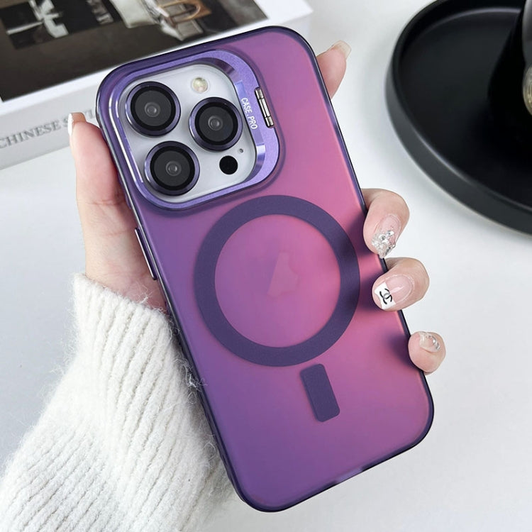 For iPhone 13 Pro MagSafe Lens Holder PC Hybrid TPU Phone Case(Purple) - iPhone 13 Pro Cases by PMC TechLife | Online Shopping South Africa | PMC TechLife