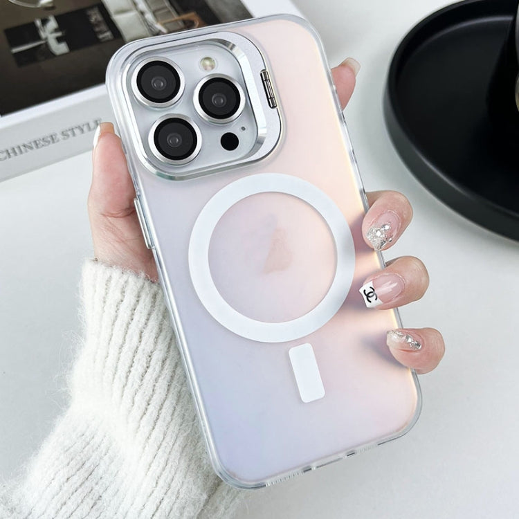 For iPhone 13 Pro MagSafe Lens Holder PC Hybrid TPU Phone Case(White) - iPhone 13 Pro Cases by PMC TechLife | Online Shopping South Africa | PMC TechLife