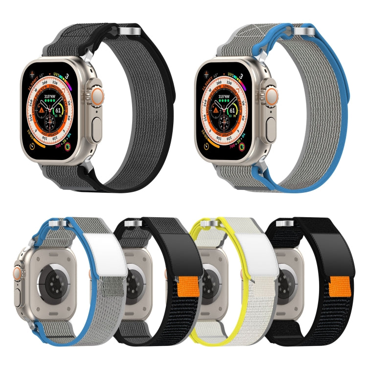 For Apple Watch SE 2023 40mm Double Hook and Loop Faster Nylon Watch Band(Blue+Grey) - free shipping - PMC TechLife - Order now!