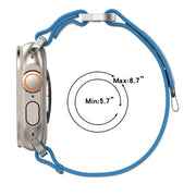 For Apple Watch SE 2023 40mm Double Hook and Loop Faster Nylon Watch Band(Blue+Grey)