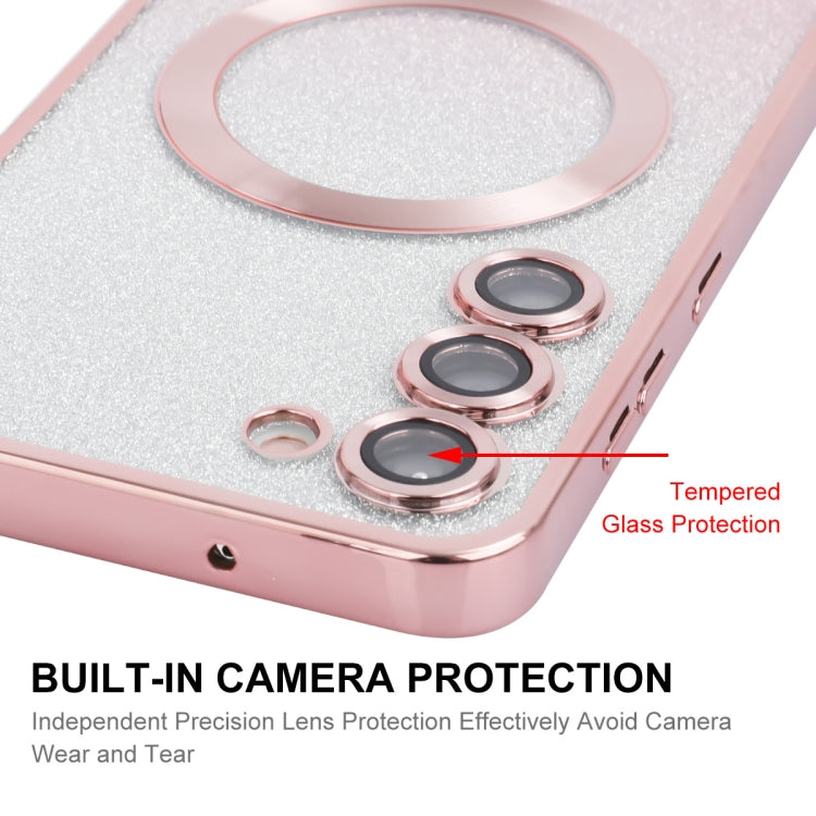 For Samsung Galaxy S24+ 5G ENKAY Hat-Prince Magnetic Glitter Plated TPU Phone Case with Lens Film(Purple)