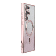 For Samsung Galaxy S25 Ultra 5G ENKAY Hat-Prince Magnetic Glitter Plated TPU Phone Case with Lens Film(Pink)