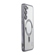 For Samsung Galaxy S25 5G ENKAY Hat-Prince Magnetic Glitter Plated TPU Phone Case with Lens Film(Black)