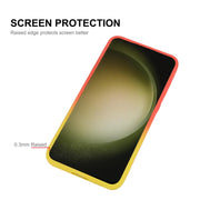 For Samsung Galaxy S23 5G ENKAY Hat-Prince MagSafe Rainbow Gradient Silicone Phone Case with Lens Film(Green Blue)