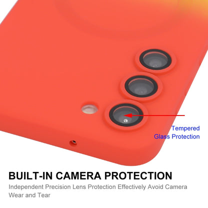 For Samsung Galaxy S23 5G ENKAY Hat-Prince MagSafe Rainbow Gradient Silicone Phone Case with Lens Film(Green Blue) - free shipping - PMC Jewellery - Order now!
