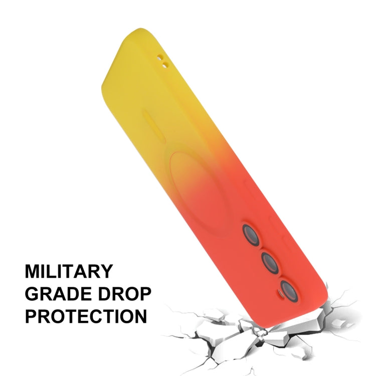 For Samsung Galaxy S23+ 5G ENKAY Hat-Prince MagSafe Rainbow Gradient Silicone Phone Case with Lens Film(Pink Rose) - Galaxy S23+ 5G Cases by ENKAY | Online Shopping South Africa | PMC TechLife | Buy Now Pay Later Mobicred