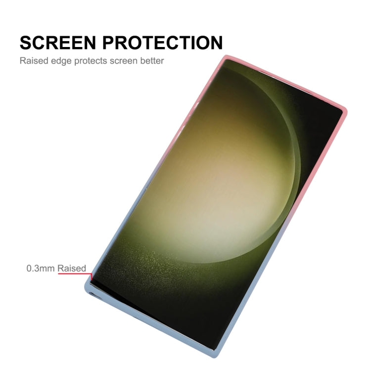 For Samsung Galaxy S23 Ultra 5G ENKAY Hat-Prince MagSafe Rainbow Gradient Silicone Phone Case with Lens Film(Pink Blue) - Galaxy S23 Ultra 5G Cases by ENKAY | Online Shopping South Africa | PMC TechLife | Buy Now Pay Later Mobicred