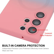 For Samsung Galaxy S25 Ultra 5G ENKAY Hat-Prince MagSafe Rainbow Gradient Silicone Phone Case with Lens Film(Pink Rose)