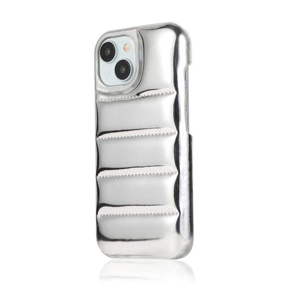 For iPhone 15 Pro Laser Aurora Down Jacket All-inclusive Phone Case(Red)