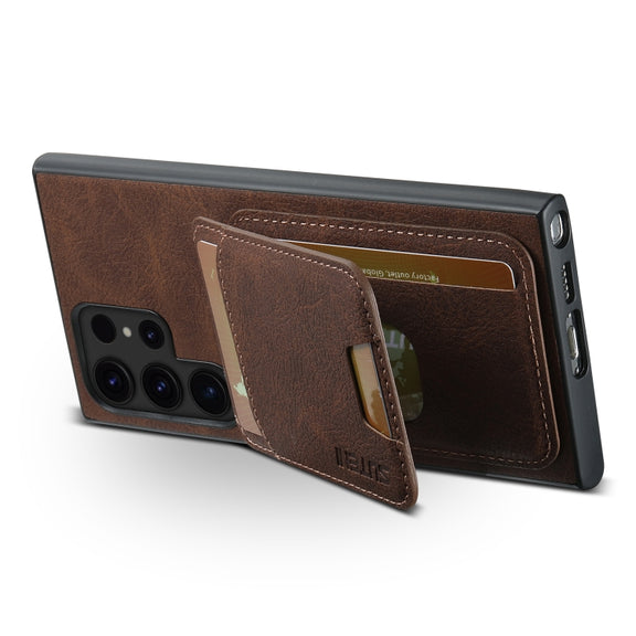 For Samsung Galaxy S24 Ultra 5G Suteni H02 Litchi Leather Card Wallet Stand Back Phone Case(Brown)