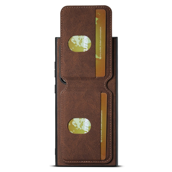 For Samsung Galaxy S24 Ultra 5G Suteni H02 Litchi Leather Card Wallet Stand Back Phone Case(Brown)