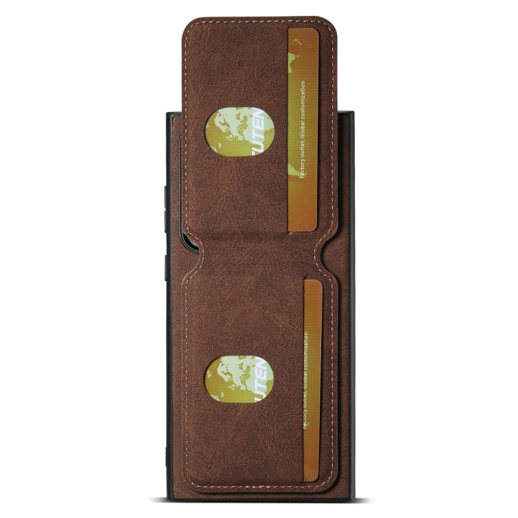 For Samsung Galaxy S24 Ultra 5G Suteni H02 Litchi Leather Card Wallet Stand Back Phone Case(Brown)
