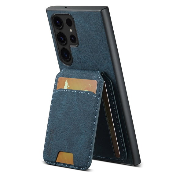 For Samsung Galaxy S24 Ultra 5G Suteni H02 Litchi Leather Card Wallet Stand Back Phone Case(Blue)