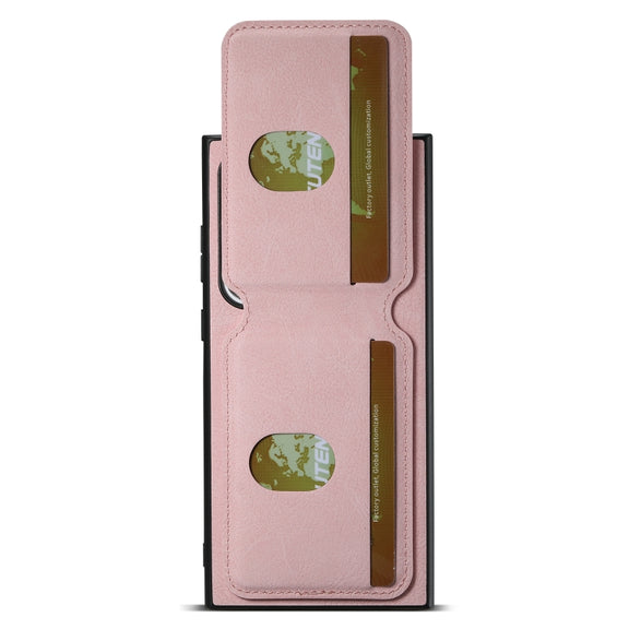For Samsung Galaxy S24 Ultra 5G Suteni H02 Litchi Leather Card Wallet Stand Back Phone Case(Pink)
