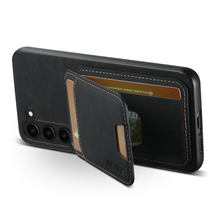 For Samsung Galaxy S24+ 5G Suteni H02 Litchi Leather Card Wallet Stand Back Phone Case(Black)