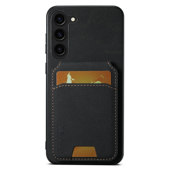 For Samsung Galaxy S24+ 5G Suteni H02 Litchi Leather Card Wallet Stand Back Phone Case(Black)