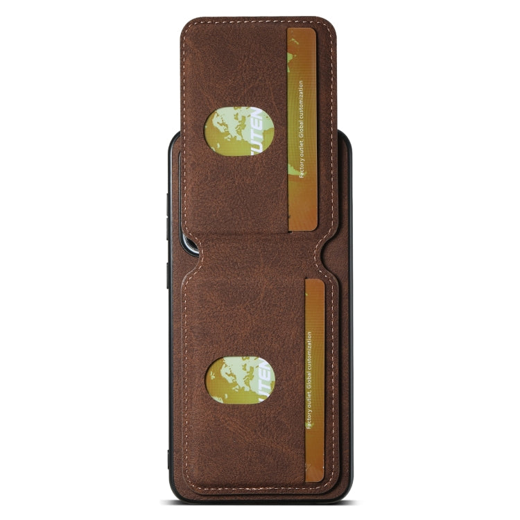 For Samsung Galaxy S24+ 5G Suteni H02 Litchi Leather Card Wallet Stand Back Phone Case(Brown) - Galaxy S24+ 5G Cases by Suteni | Online Shopping South Africa | PMC Jewellery | Buy Now Pay Later Mobicred