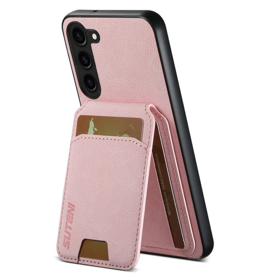 For Samsung Galaxy S24+ 5G Suteni H02 Litchi Leather Card Wallet Stand Back Phone Case(Pink)
