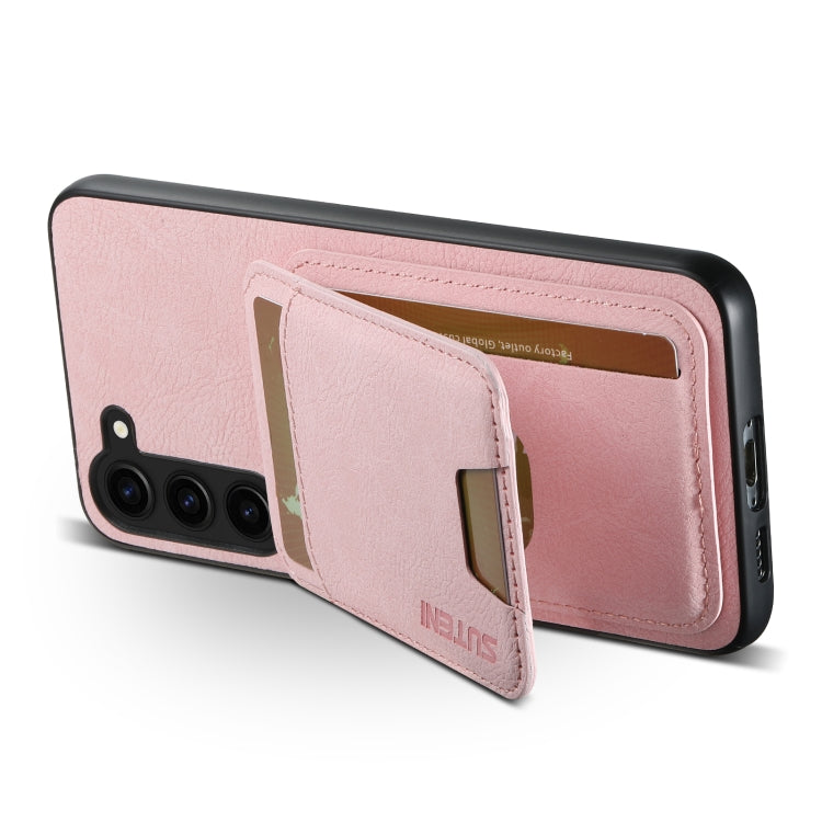 For Samsung Galaxy S24+ 5G Suteni H02 Litchi Leather Card Wallet Stand Back Phone Case(Pink)