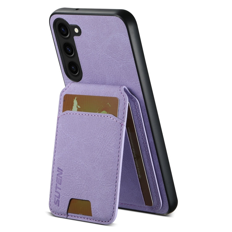 For Samsung Galaxy S24+ 5G Suteni H02 Litchi Leather Card Wallet Stand Back Phone Case(Purple)