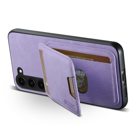 For Samsung Galaxy S24+ 5G Suteni H02 Litchi Leather Card Wallet Stand Back Phone Case(Purple)
