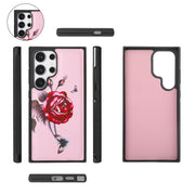 For Samsung Galaxy S24 5G Flower Multi-functional Crossbody Zipper Wallet Leather Phone Case(Pink)