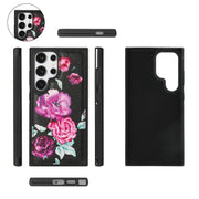 For Samsung Galaxy S24 Ultra 5G Flower Multi-functional Crossbody Zipper Wallet Leather Phone Case(Black)