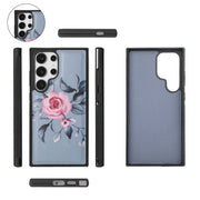 For Samsung Galaxy S24 Ultra 5G Flower Multi-functional Crossbody Zipper Wallet Leather Phone Case(Blue)
