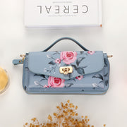For Samsung Galaxy S24 Ultra 5G Flower Multi-functional Crossbody Zipper Wallet Leather Phone Case(Blue)