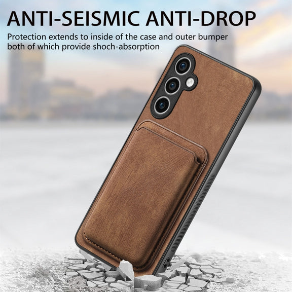 For Samsung Galaxy S23 FE 5G Retro Leather Card Bag Magnetic Phone Case(Brown)