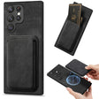 For Samsung Galaxy S22 Ultra 5G Retro Leather Card Bag Magnetic Phone Case(Black) - Galaxy S22 Ultra 5G Cases by PMC TechLife | Online Shopping South Africa | PMC TechLife