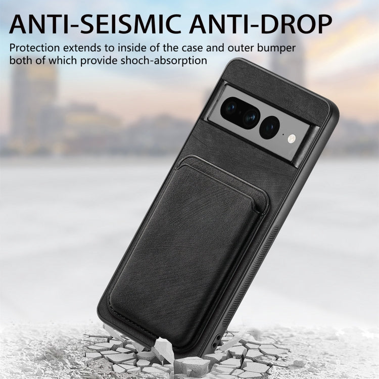 For Google Pixel 7 Pro Retro Leather Card Bag Magnetic Phone Case(Black) - Google Cases by PMC TechLife | Online Shopping South Africa | PMC TechLife