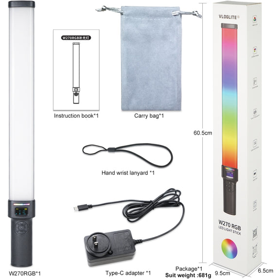 VLOGLITE W270RGB Live Streaming E-Sports Handheld Fill Light LED Studio Light(UK Plug)
