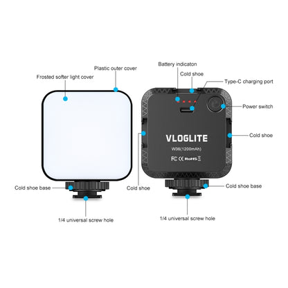 VLOGLITE W36 Mini Camera Phone Vlog LED Fill Light Portable Beauty Video Light - free shipping - PMC Jewellery - Order now!