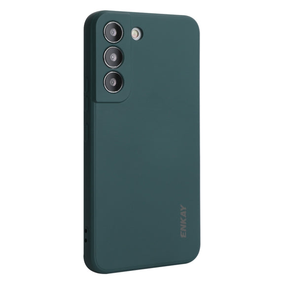 For Samsung Galaxy S24+ 5G ENKAY Liquid Silicone Soft Shockproof Phone Case(Dark Green)