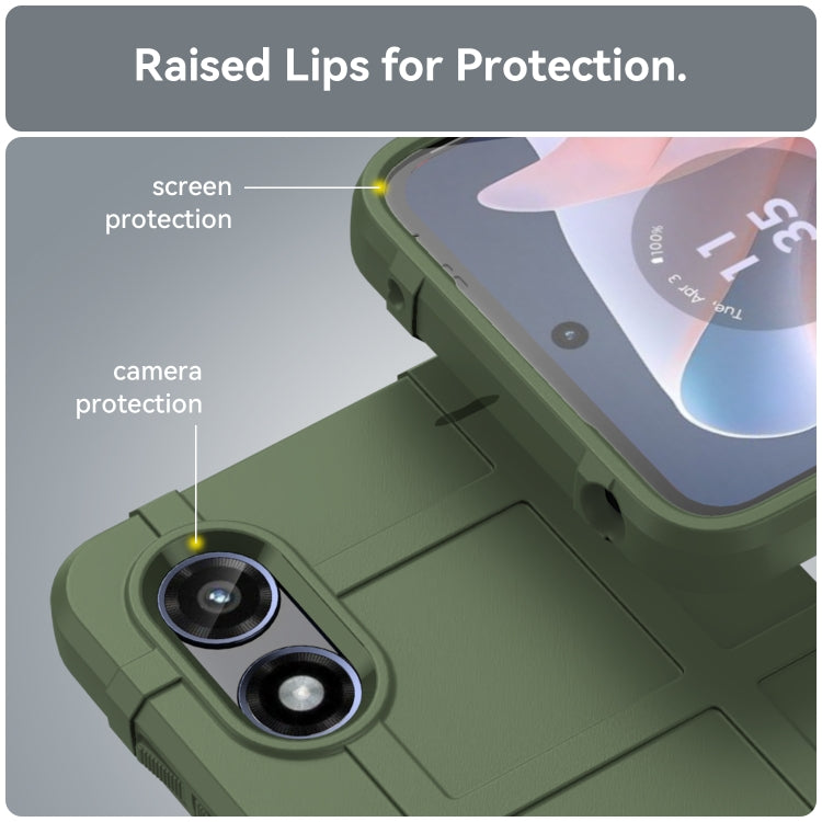 For Motorola Moto G Play 2024 Full Coverage Shockproof TPU Phone Case(Army Green) - Motorola Cases by PMC Jewellery | Online Shopping South Africa | PMC Jewellery | Buy Now Pay Later Mobicred