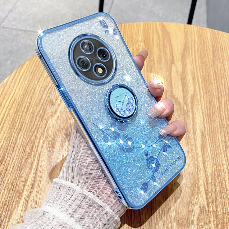 For OPPO A3 Pro Gradient Glitter Immortal Flower Ring All-inclusive Phone Case(Blue) - free shipping - PMC TechLife - Order now!