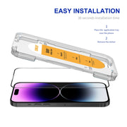 For iPhone 14 Pro Max ENKAY Easy Install High Alumina Silicon Full Glass Film