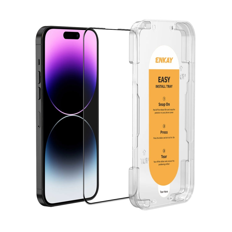 For iPhone 14 Pro Max ENKAY Easy Install High Alumina Silicon Full Glass Film - iPhone 14 Pro Max Tempered Glass by ENKAY | Online Shopping South Africa | PMC TechLife | Buy Now Pay Later Mobicred