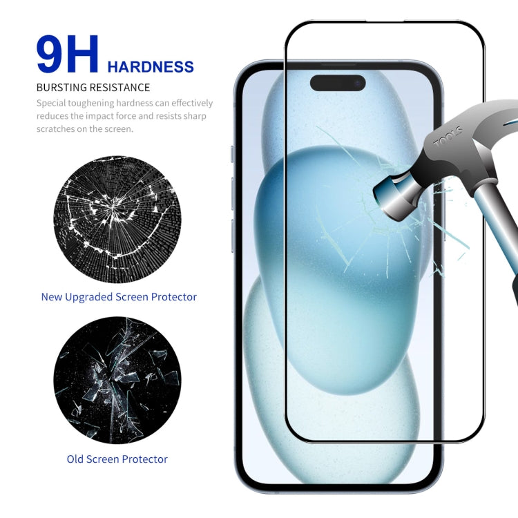 For iPhone 15 ENKAY Easy Install High Alumina Silicon Full Glass Film