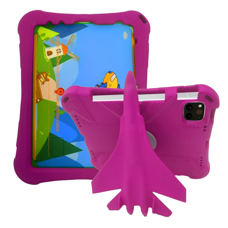 For iPad Air 11 2024 360 Rotation Aircraft Holder EVA Shockproof Tablet Case(RoseRed) - iPad Air 11 2024 Cases by PMC TechLife | Online Shopping South Africa | PMC TechLife | Buy Now Pay Later Mobicred