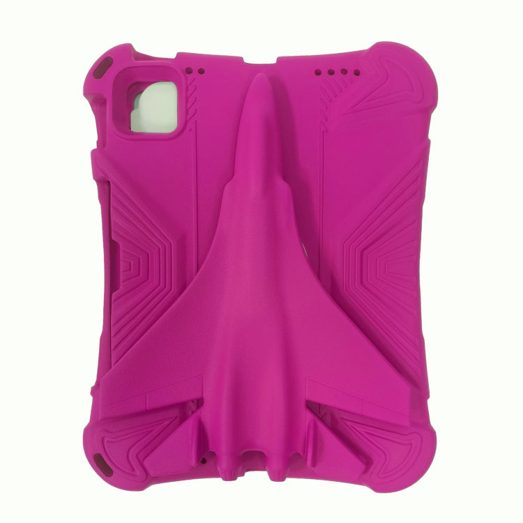 For iPad Air 11 2024 360 Rotation Aircraft Holder EVA Shockproof Tablet Case(RoseRed) - iPad Air 11 2024 Cases by PMC TechLife | Online Shopping South Africa | PMC TechLife | Buy Now Pay Later Mobicred